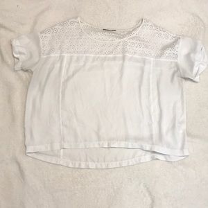 White top with lace design